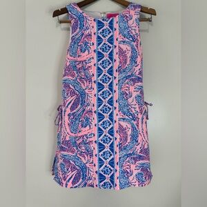 Lilly Pulitzer Pink and Blue Sleeveless romper - alligator print in size 4